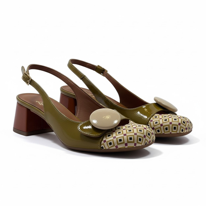 Loretta | Escarpins en cuir verni à talon mi-haut