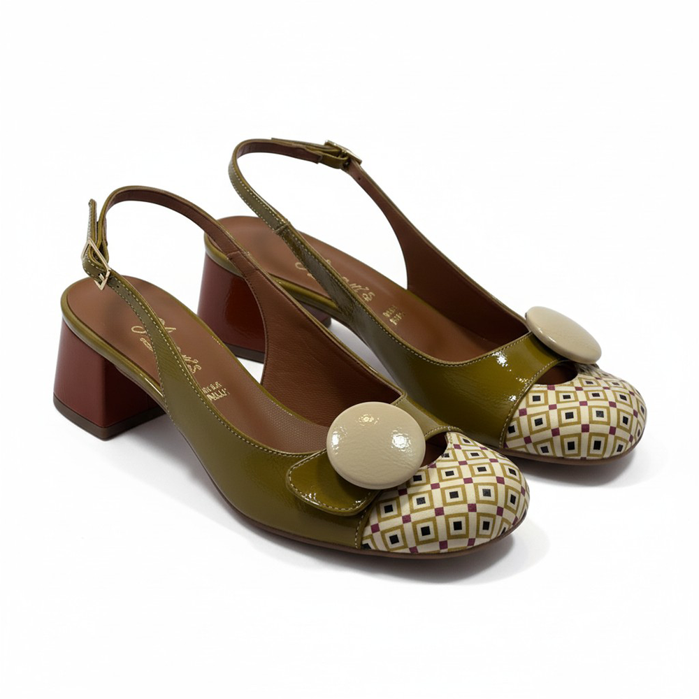 Loretta | Escarpins en cuir verni à talon mi-haut