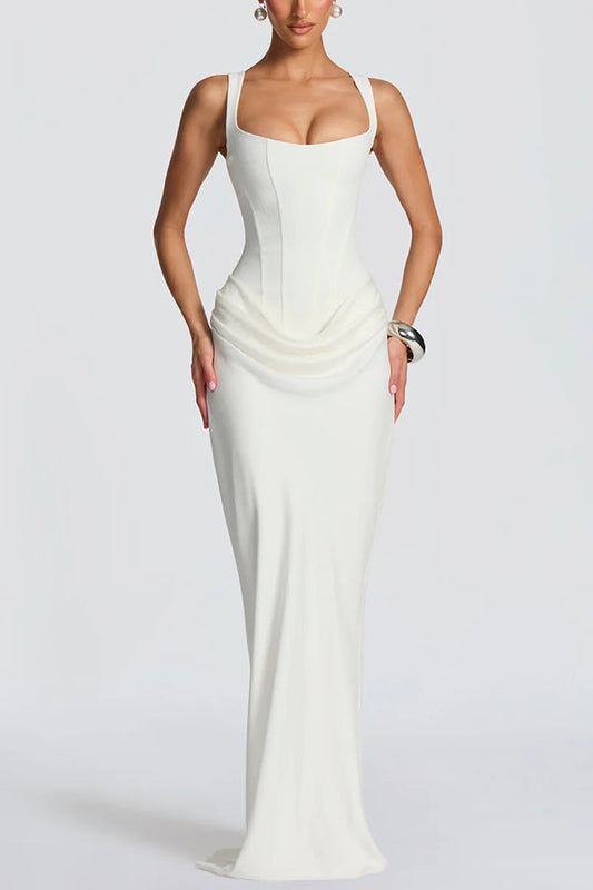 Leonor | Robe longue à encolure carrée