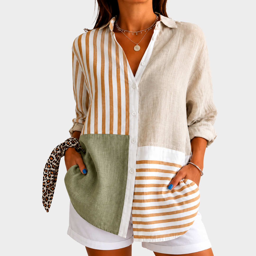 Blouse patchwork côtière