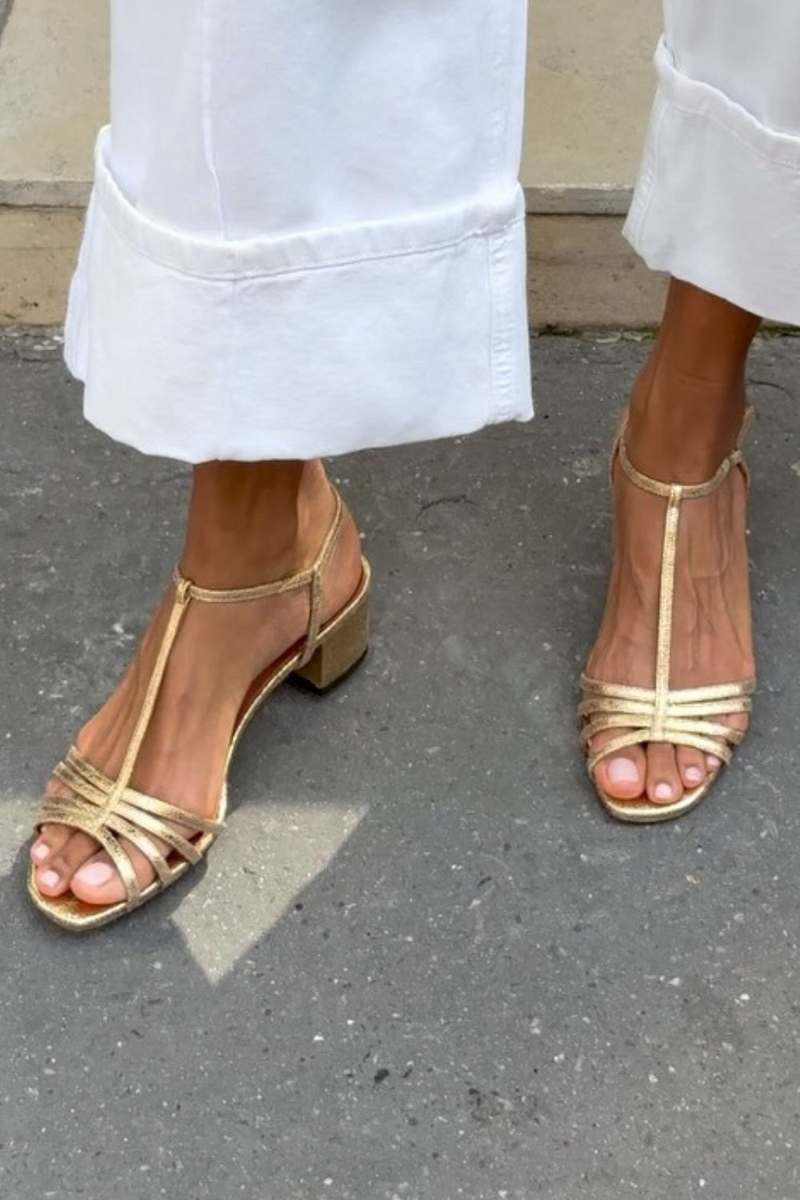 Allegra | Sandales dorées élégance au quotidien