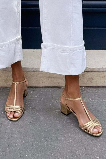 Allegra | Sandales dorées élégance au quotidien