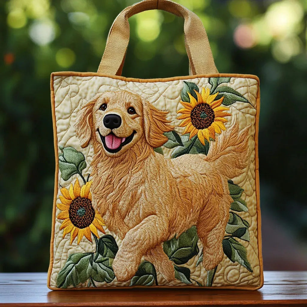 Sac artisanal matelassé - Golden Retriever
