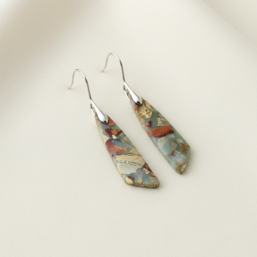 Breloque - Boucles d'oreilles vintage en pierre naturelle