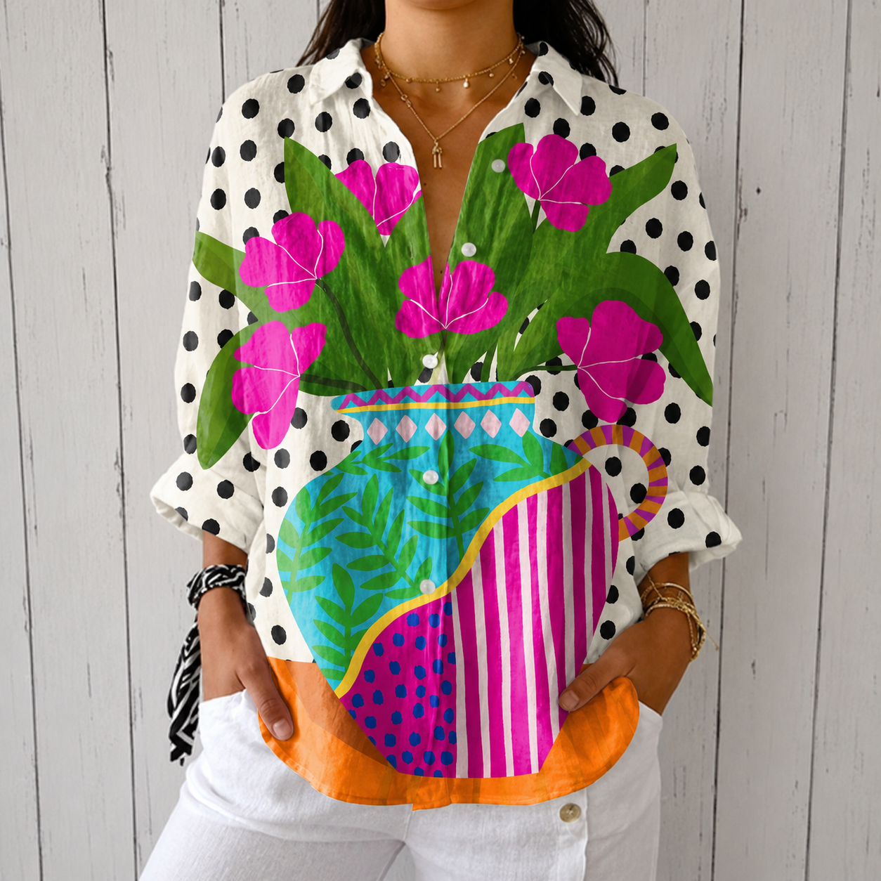 Diana | Blouse à imprimé floral graphique