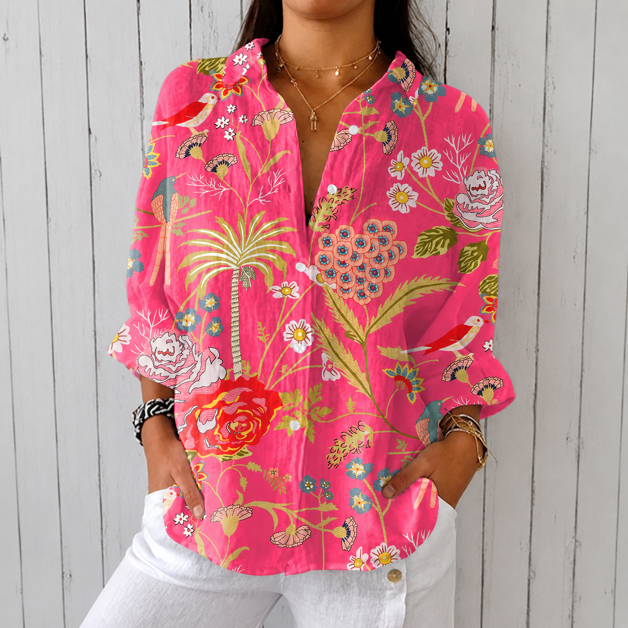 Elizabeth | Blouse à fleurs tropicales