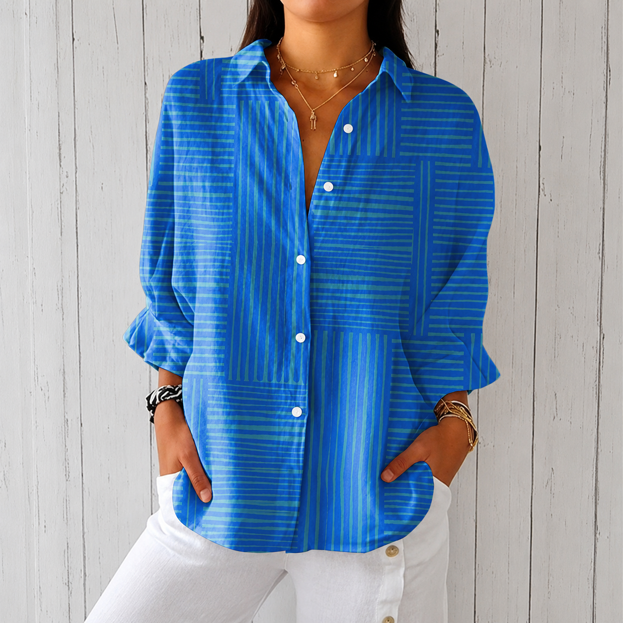Alison | Blouse à rayures bleues