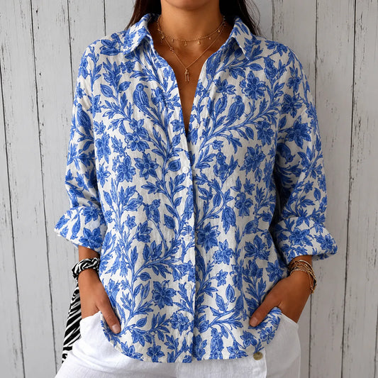 Vivienne | Blouse fleurie bleue