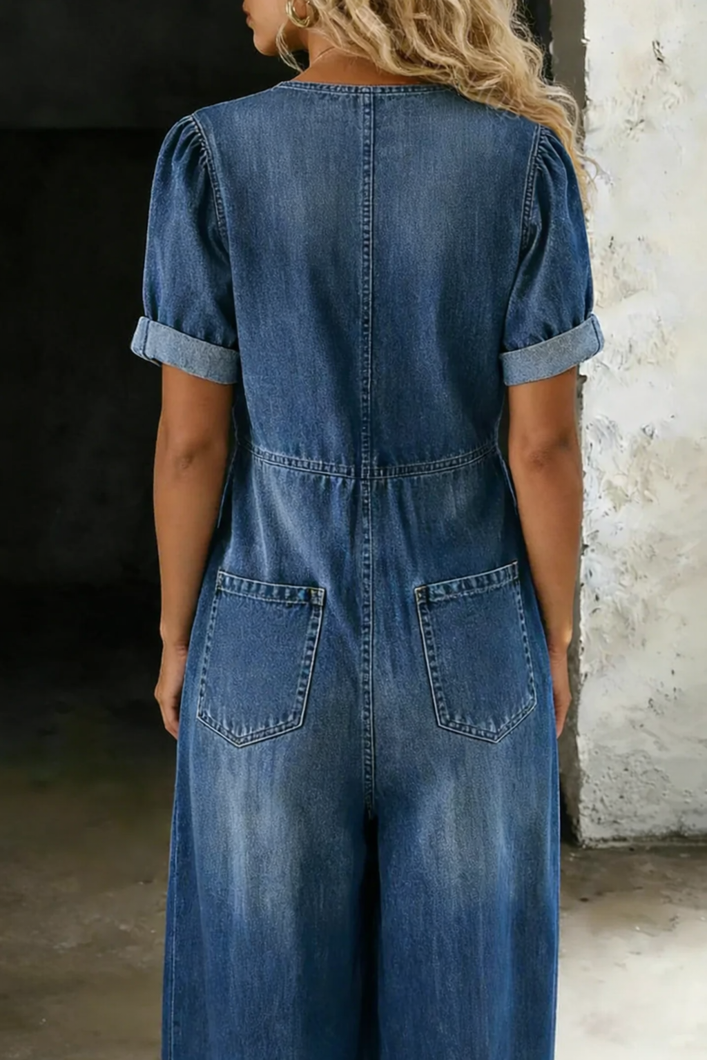 Maya | Combinaison col V à manches courtes