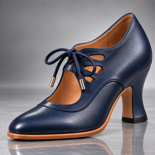 Audrey | Escarpins à lacets - Bleu marine