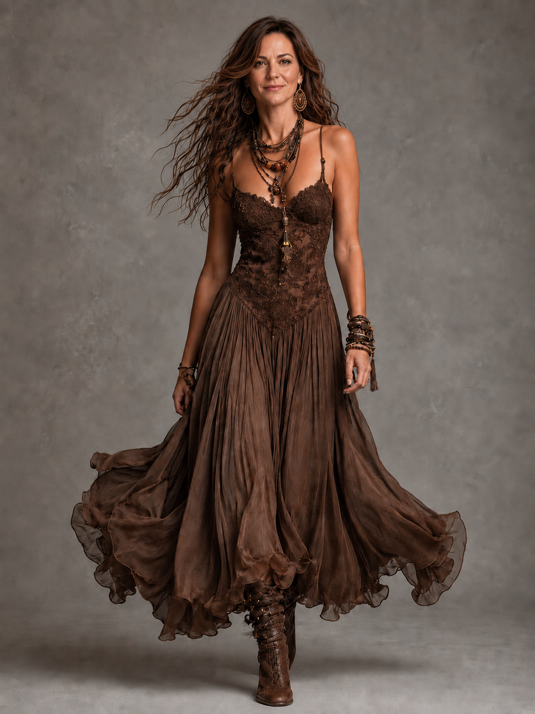 Olivia | Robe longue bustier en dentelle