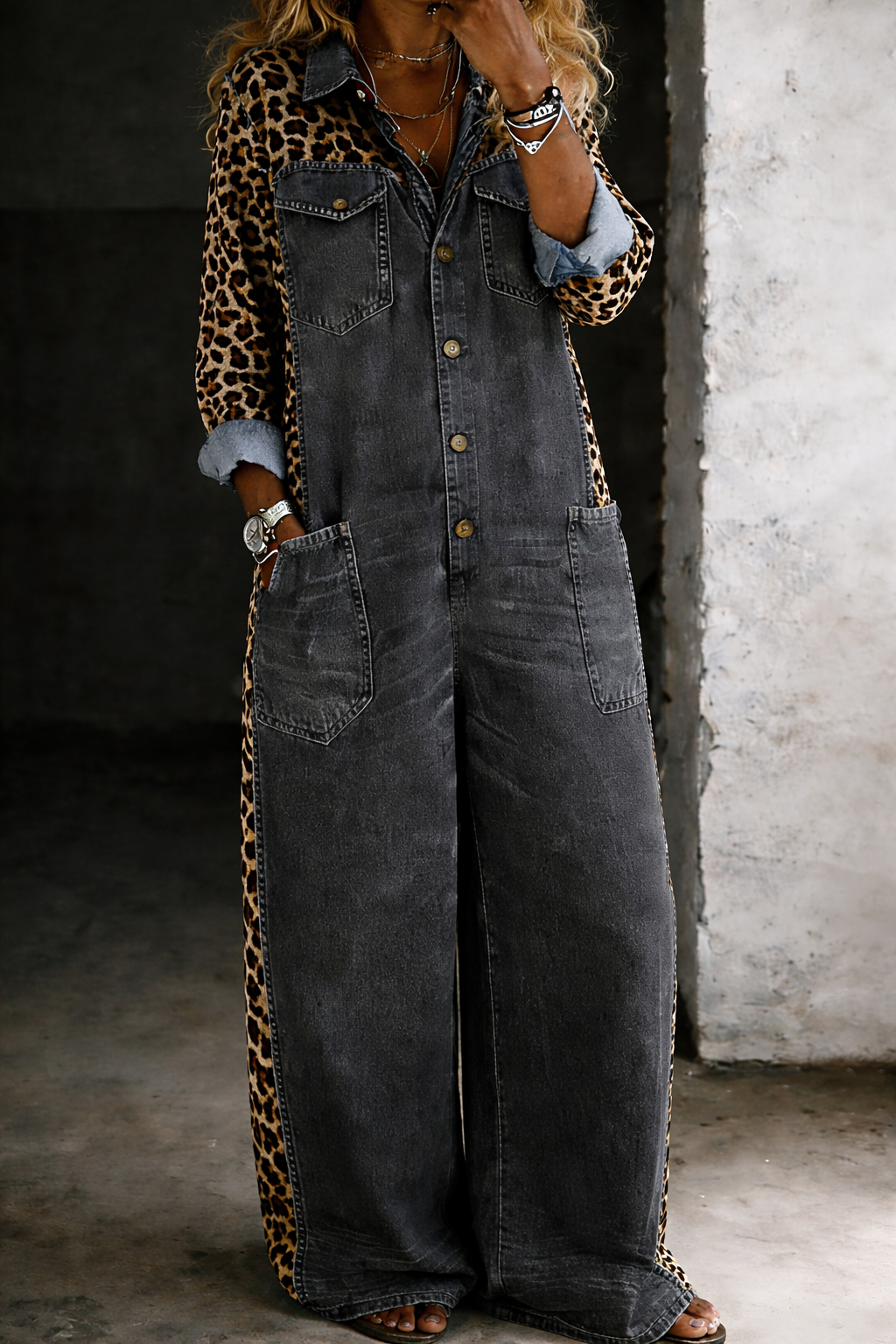 Amanda | Combinaison chemise en jean une pièce