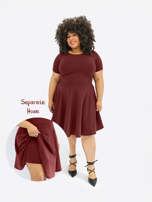Mara | Robe-short classique à manches courtes