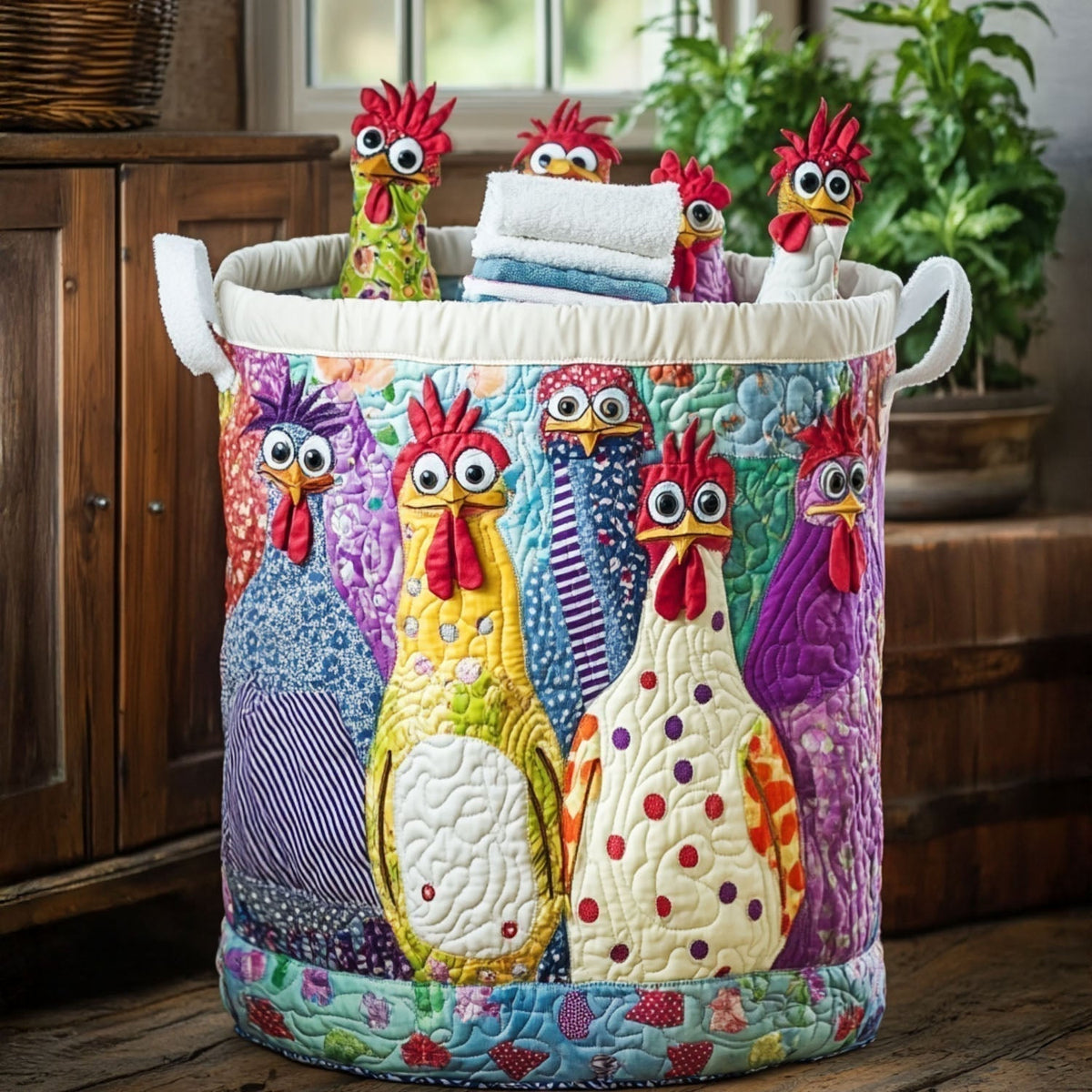 Clara | Panier à linge matelassé fait main