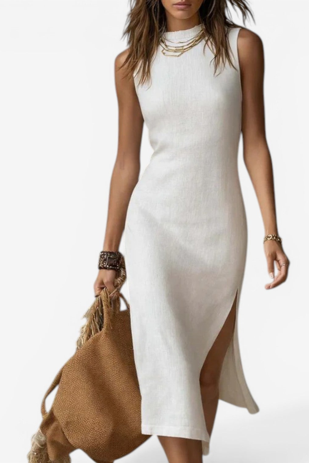 Yasmin | Robe midi rayée