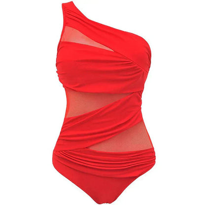 Nayla | Votre maillot de bain élégant asymétrique, disponible en grandes tailles