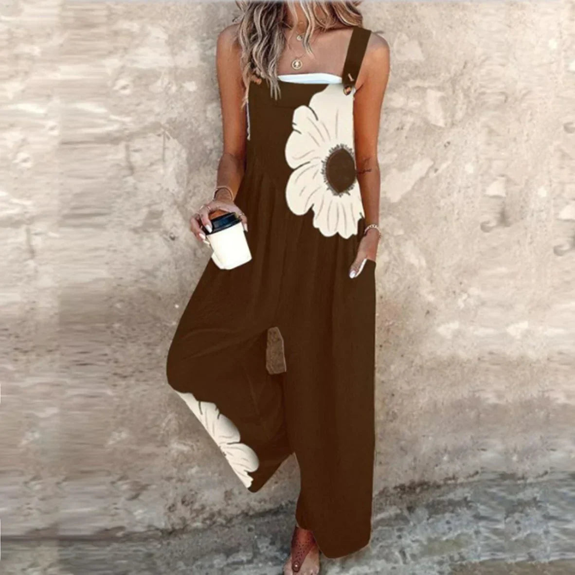 Combinaison imprimée style décontracté