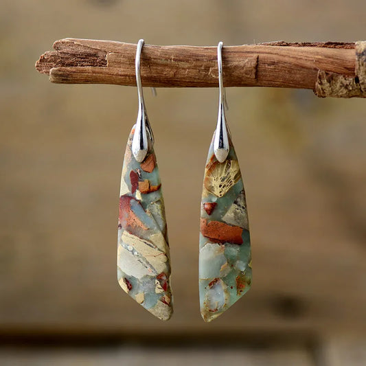Breloque - Boucles d'oreilles vintage en pierre naturelle