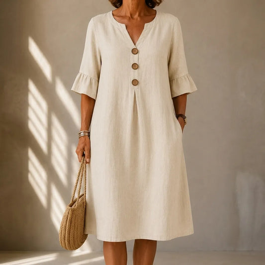 Éléonore – Robe Chemise en Lin