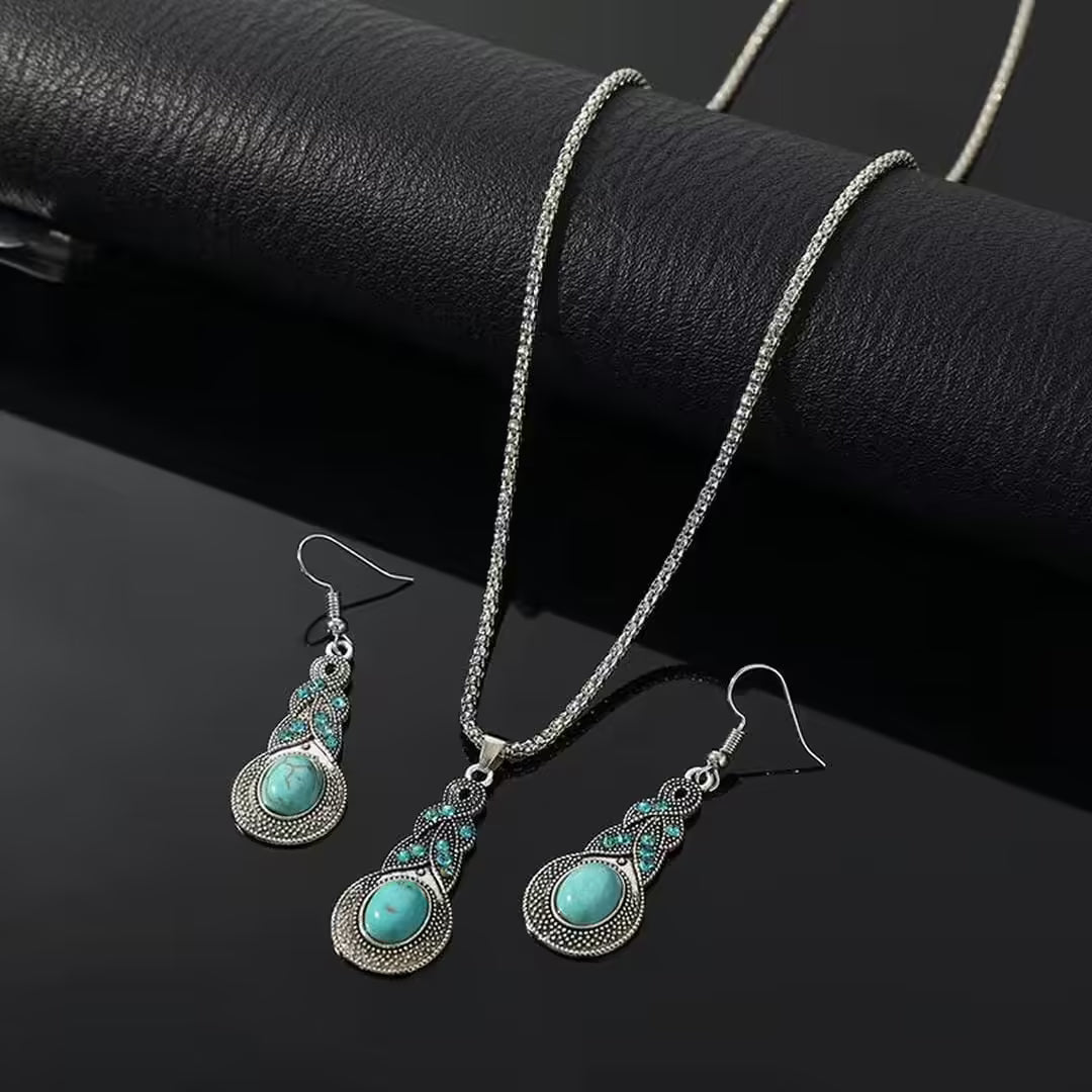 Priscilla™ – Parure vintage en turquoise