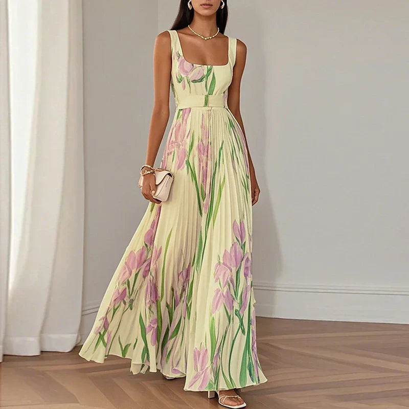 Oriah | Robe longue florale coupe trapèze