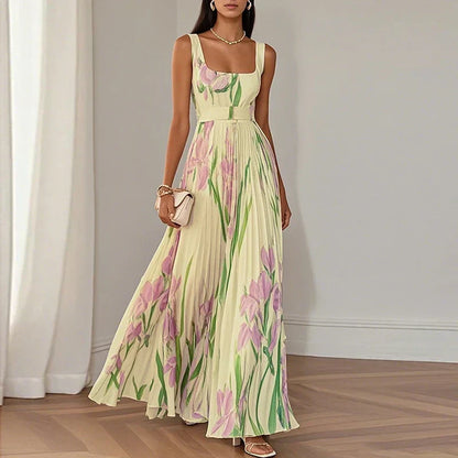 Oriah | Robe longue florale coupe trapèze