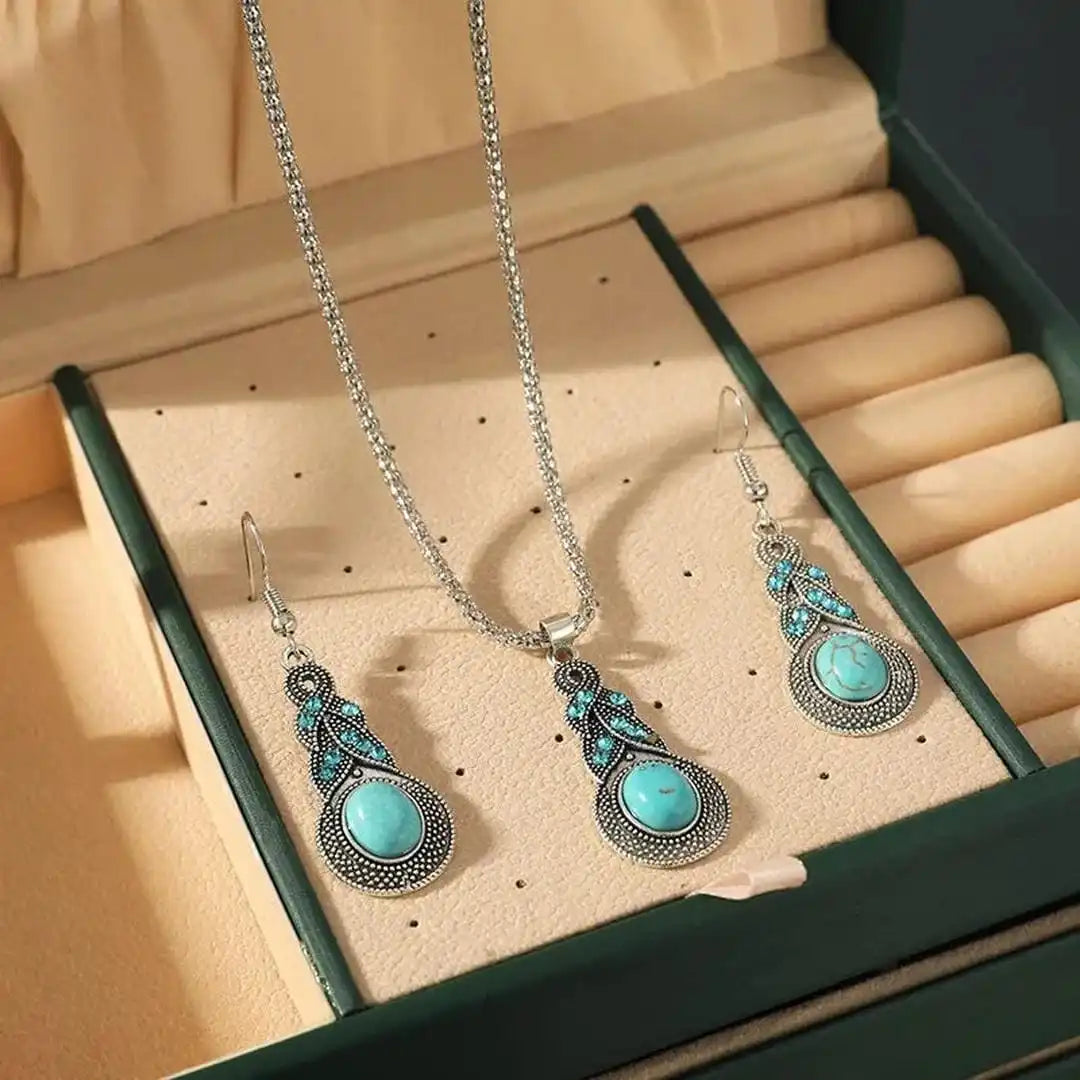 Priscilla™ – Parure vintage en turquoise