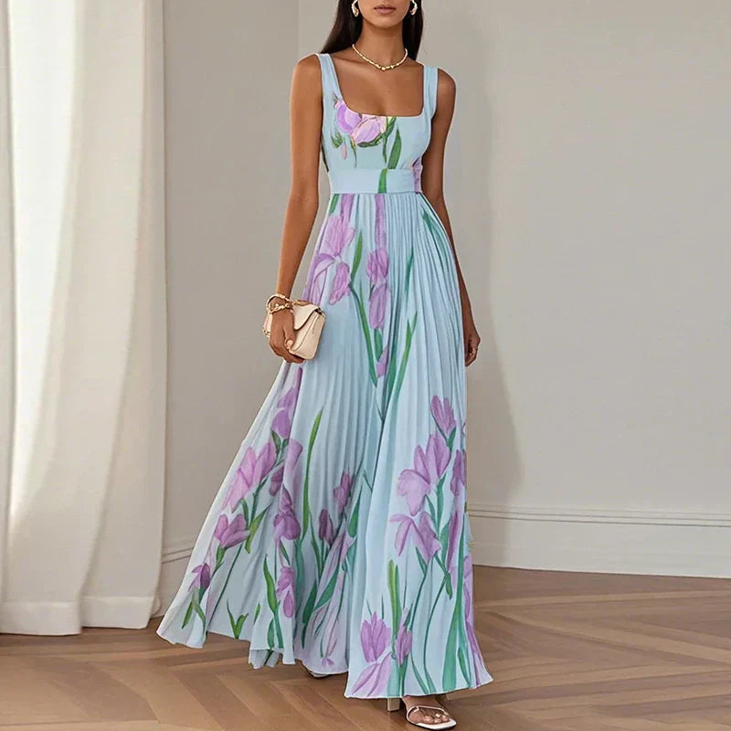 Oriah | Robe longue florale coupe trapèze