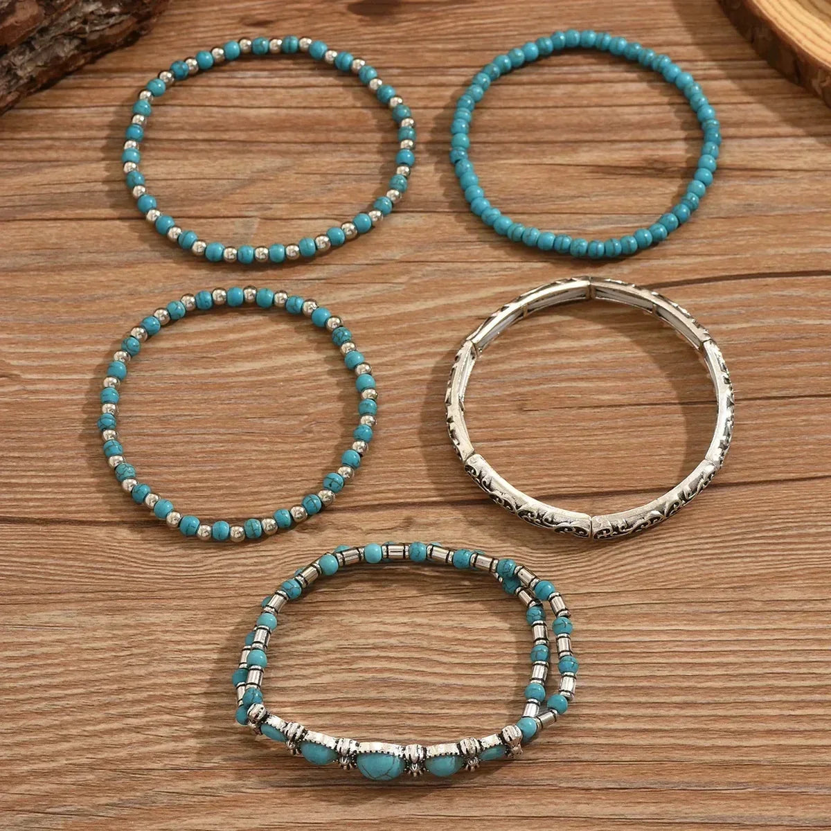 Mirella™ – Ensemble de bracelets bohèmes à perles turquoise