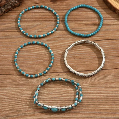 Mirella™ – Ensemble de bracelets bohèmes à perles turquoise