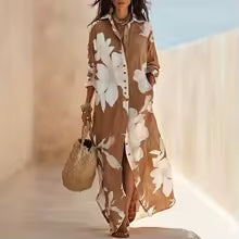 Mery | Robe longue fluide à motifs floraux