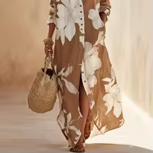 Mery | Robe longue fluide à motifs floraux