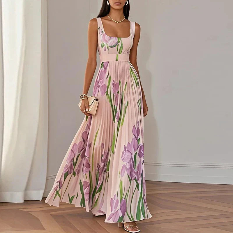 Oriah | Robe longue florale coupe trapèze
