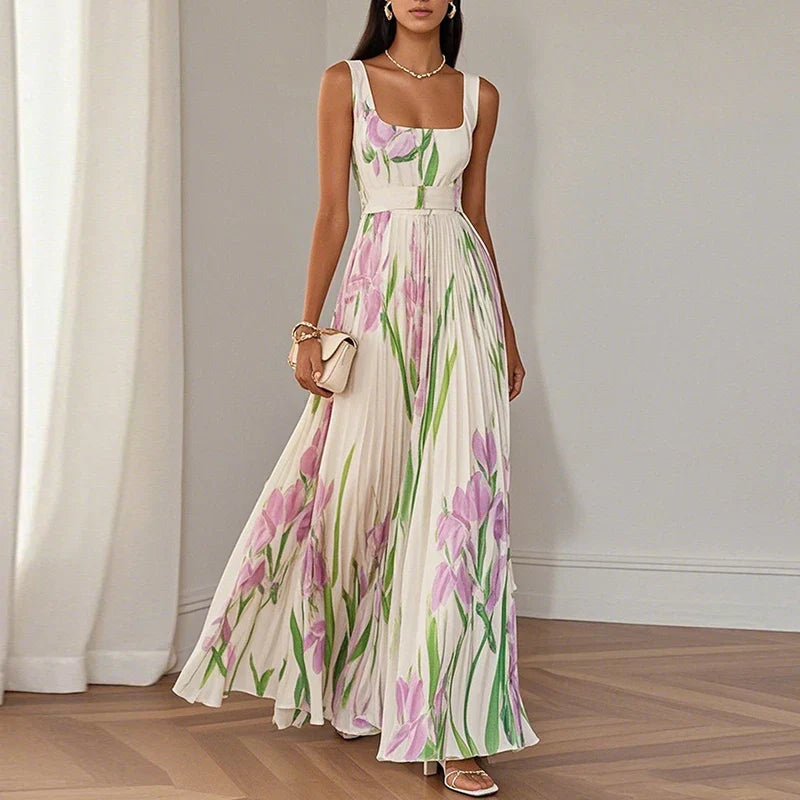 Oriah | Robe longue florale coupe trapèze