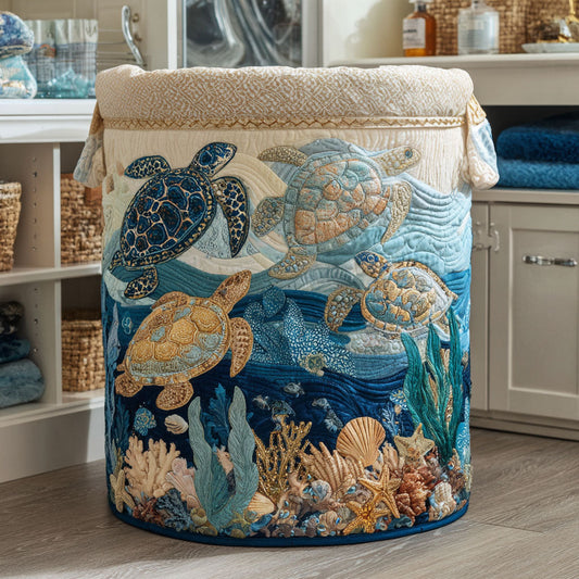 Marina | Panier à linge matelassé fait main
