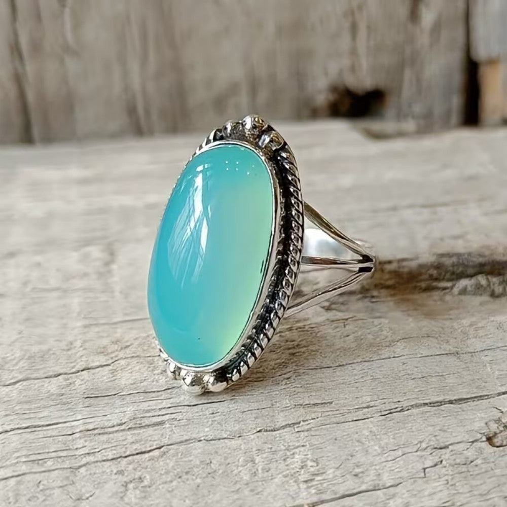 Noemi™ – Bague turquoise à anneau tressé