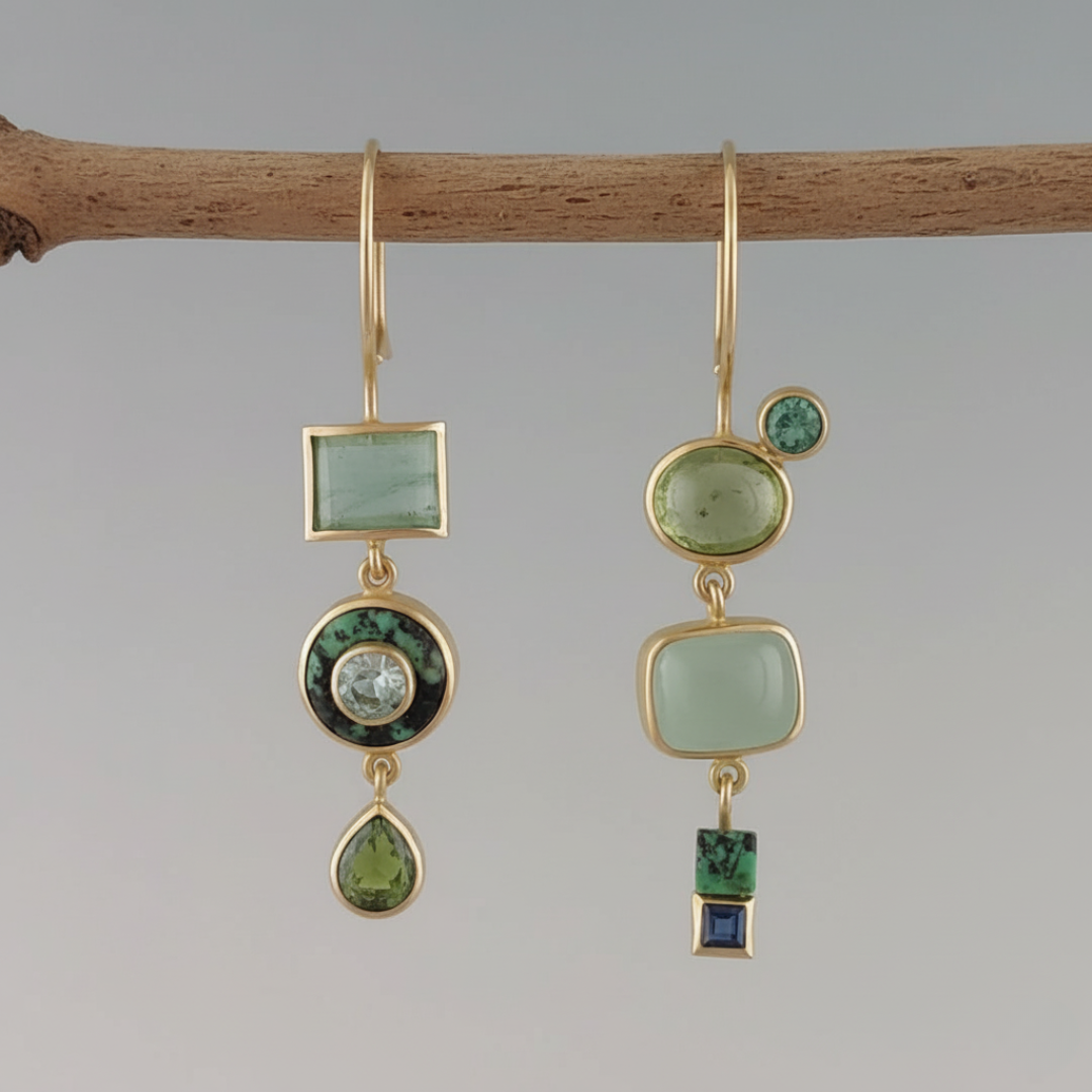 Boucles d'oreilles vintage vertes