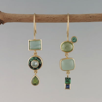 Boucles d'oreilles vintage vertes