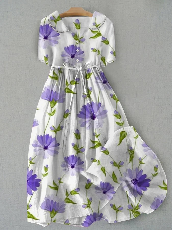 Sage - Robe florale vintage élégante