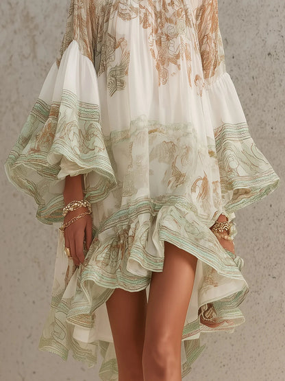 Isabella | Robe courte à ourlet volanté