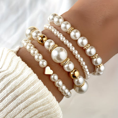 Ensemble de 4 bracelets à perles à superposer