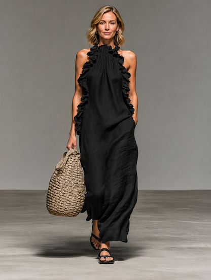 Emma | Robe longue à volants