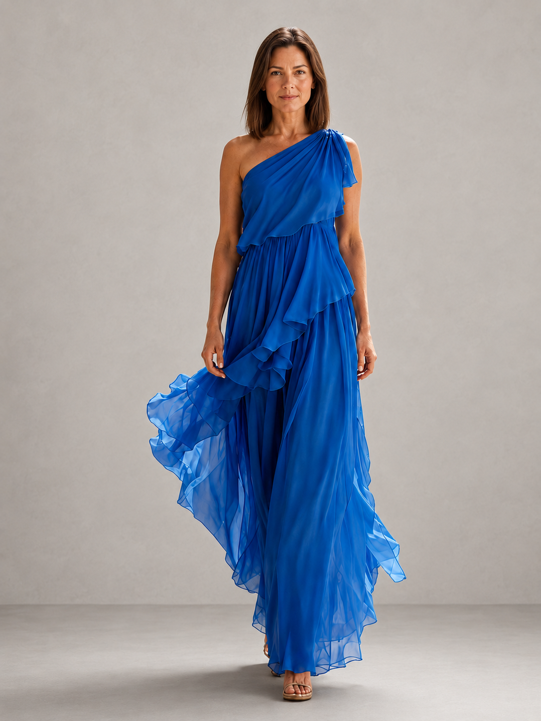 Scarlett | Robe longue à volants et une épaule