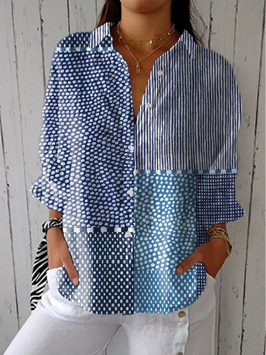 Pamela | Blouse patchwork bord de mer