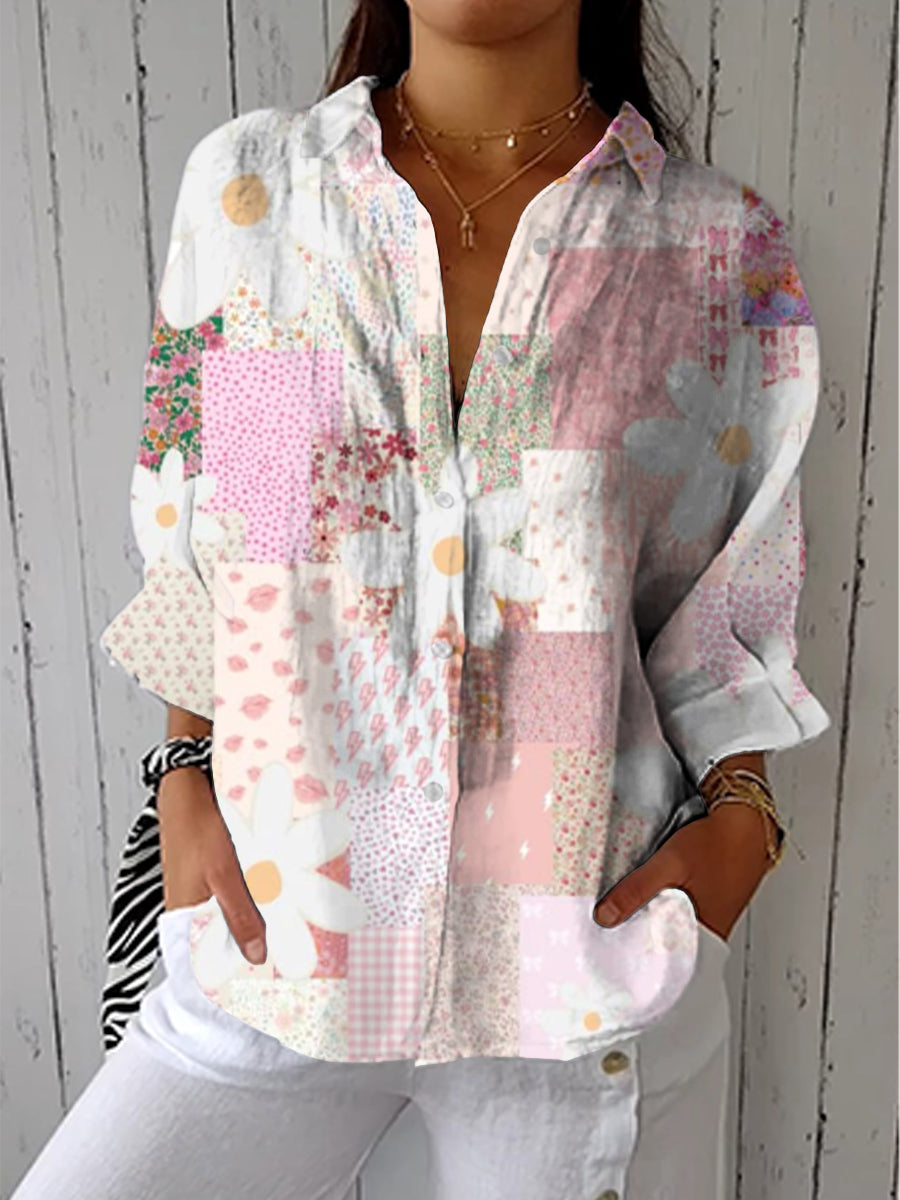 Judith | Blouse patchwork pastel