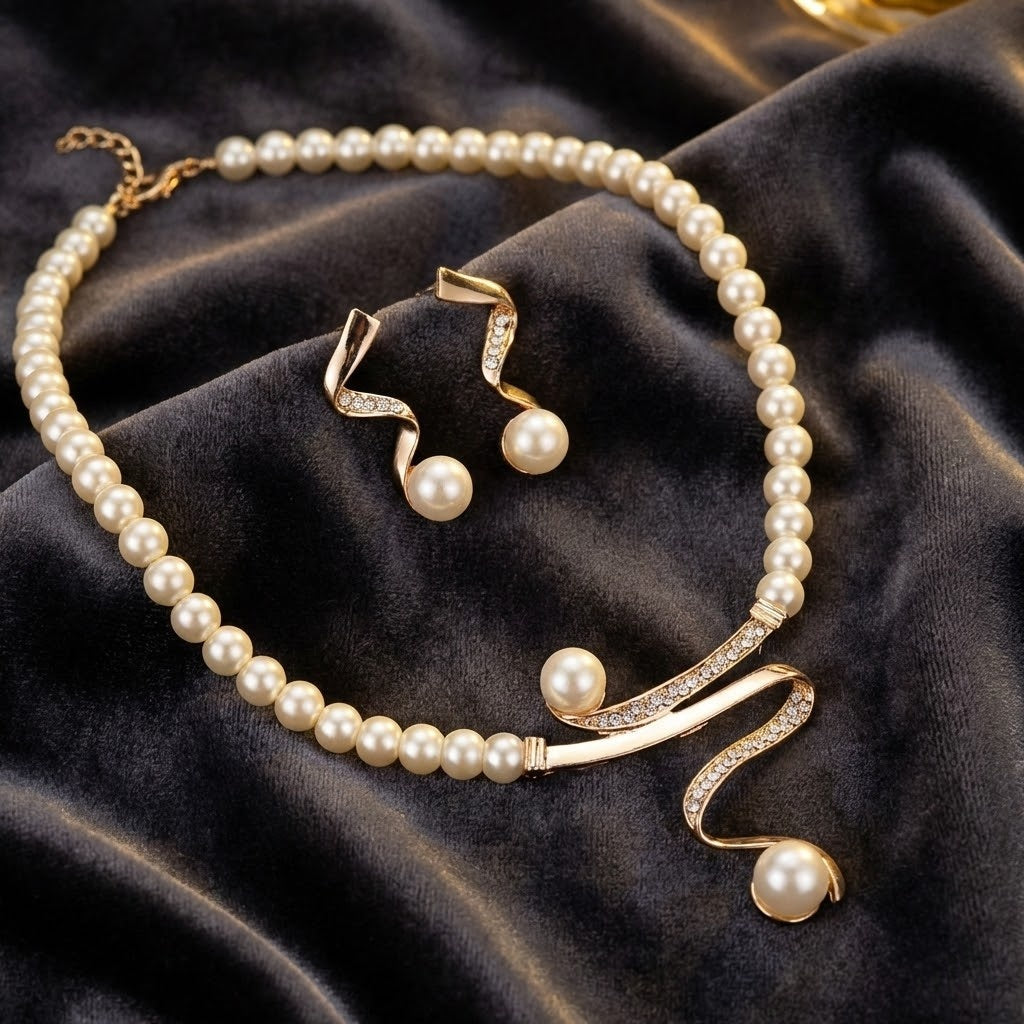 Parure élégante à perles