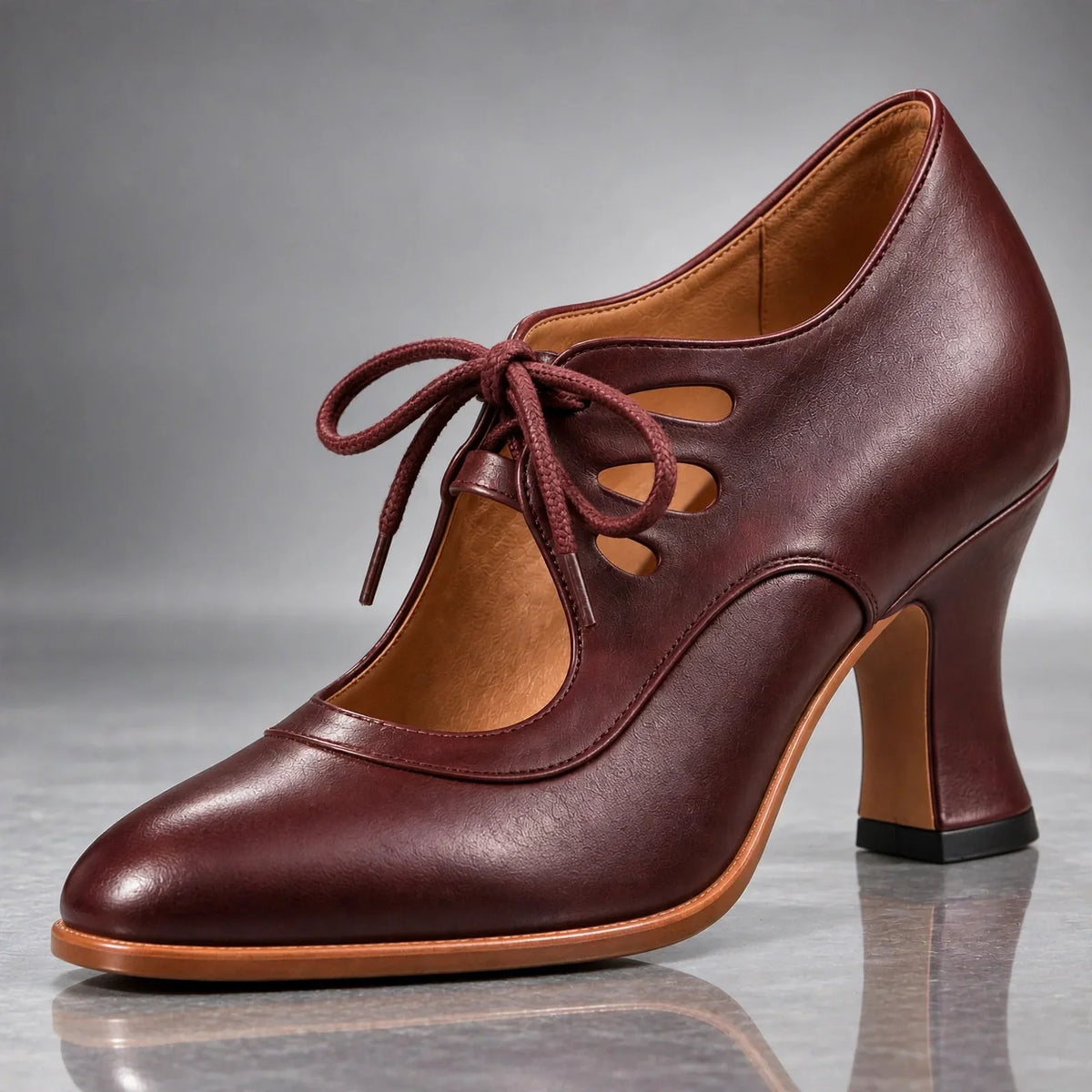 Audrey | Escarpins à lacets - Bordeaux