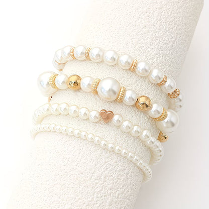 Ensemble de 4 bracelets à perles à superposer