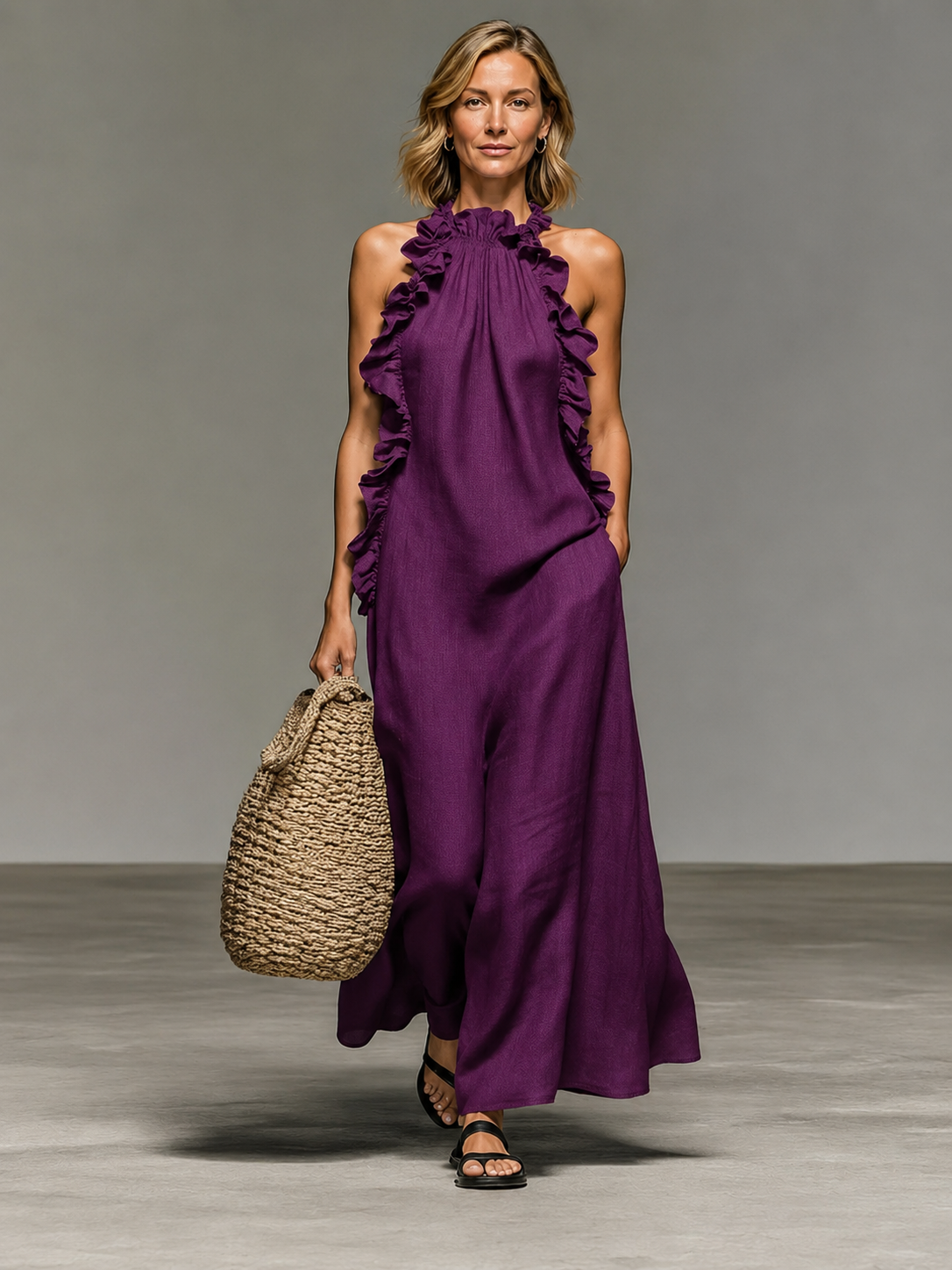 Emma | Robe longue à volants