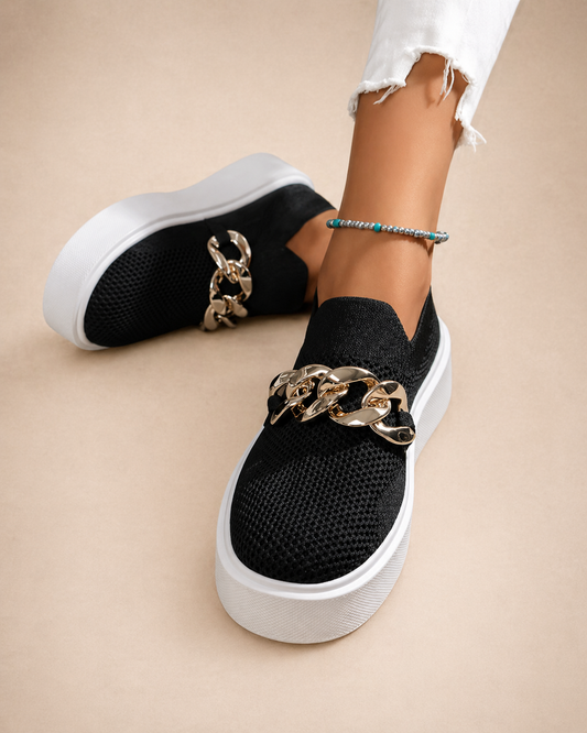 Maria | Mocassins avec chaîne métallique